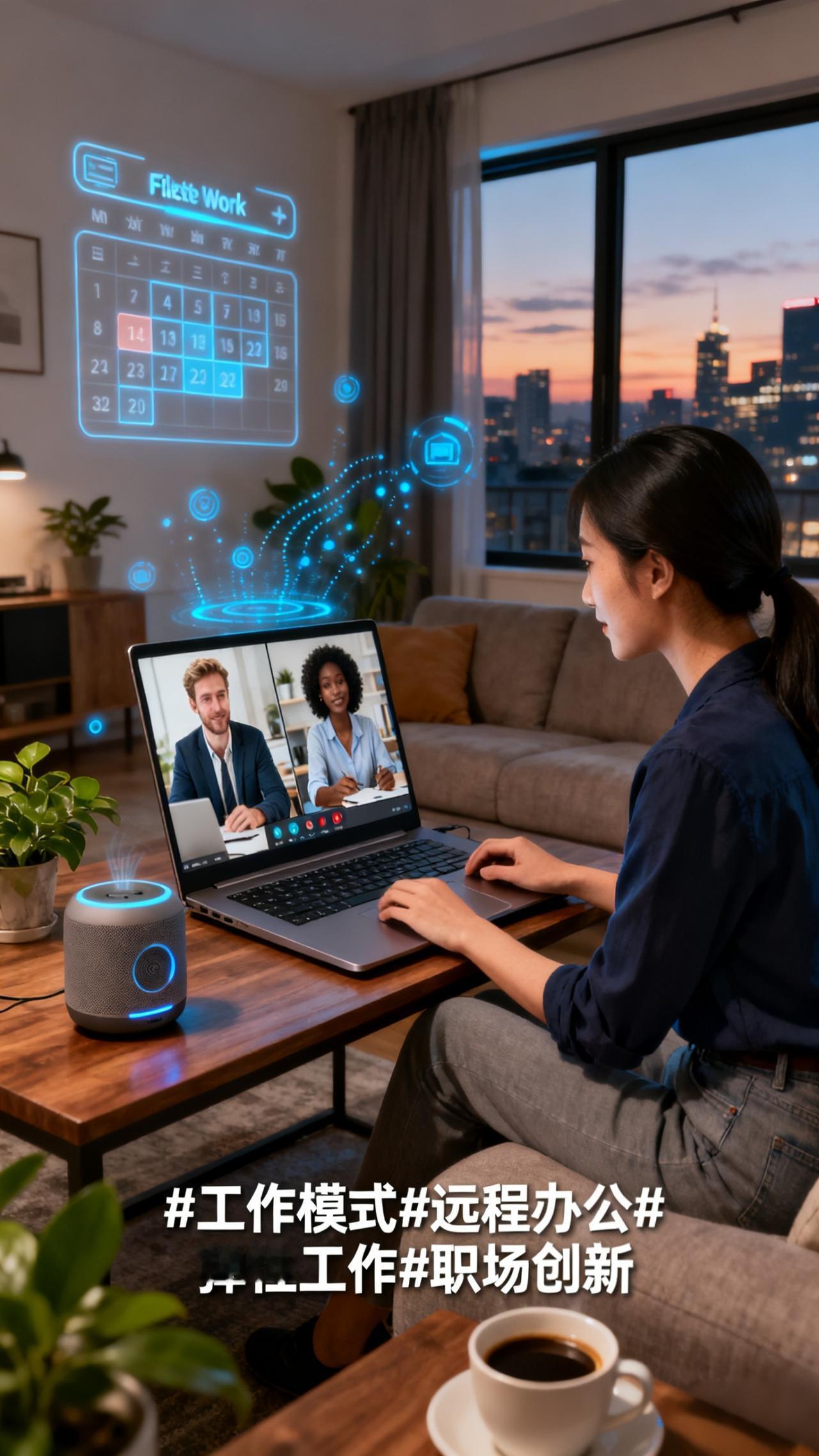 首先，远程办公（Remote Work）成为许多企业的首选。疫情期间，远程办公的