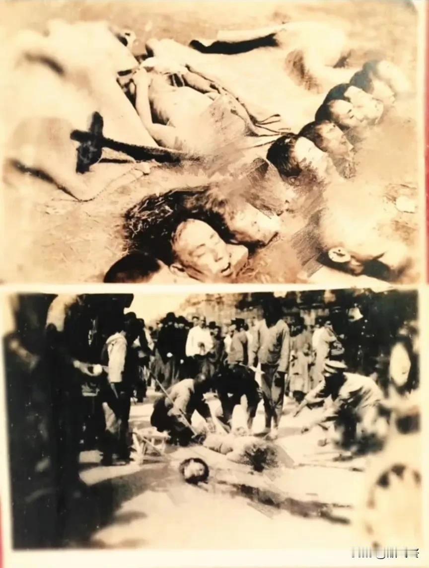 日军占领南京后，大量缴械投降的中国军人被残忍杀害，他们的头颅被日军堆积在一起，震