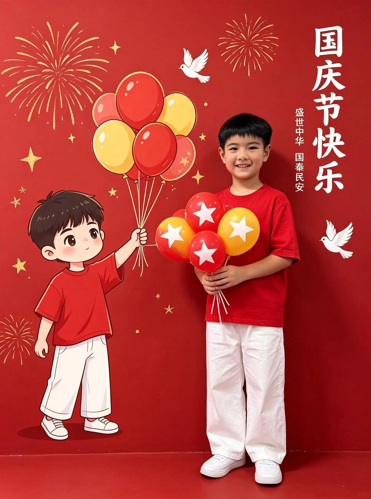 ai创作 AI国庆真人q版同框组 ai创作全新升级