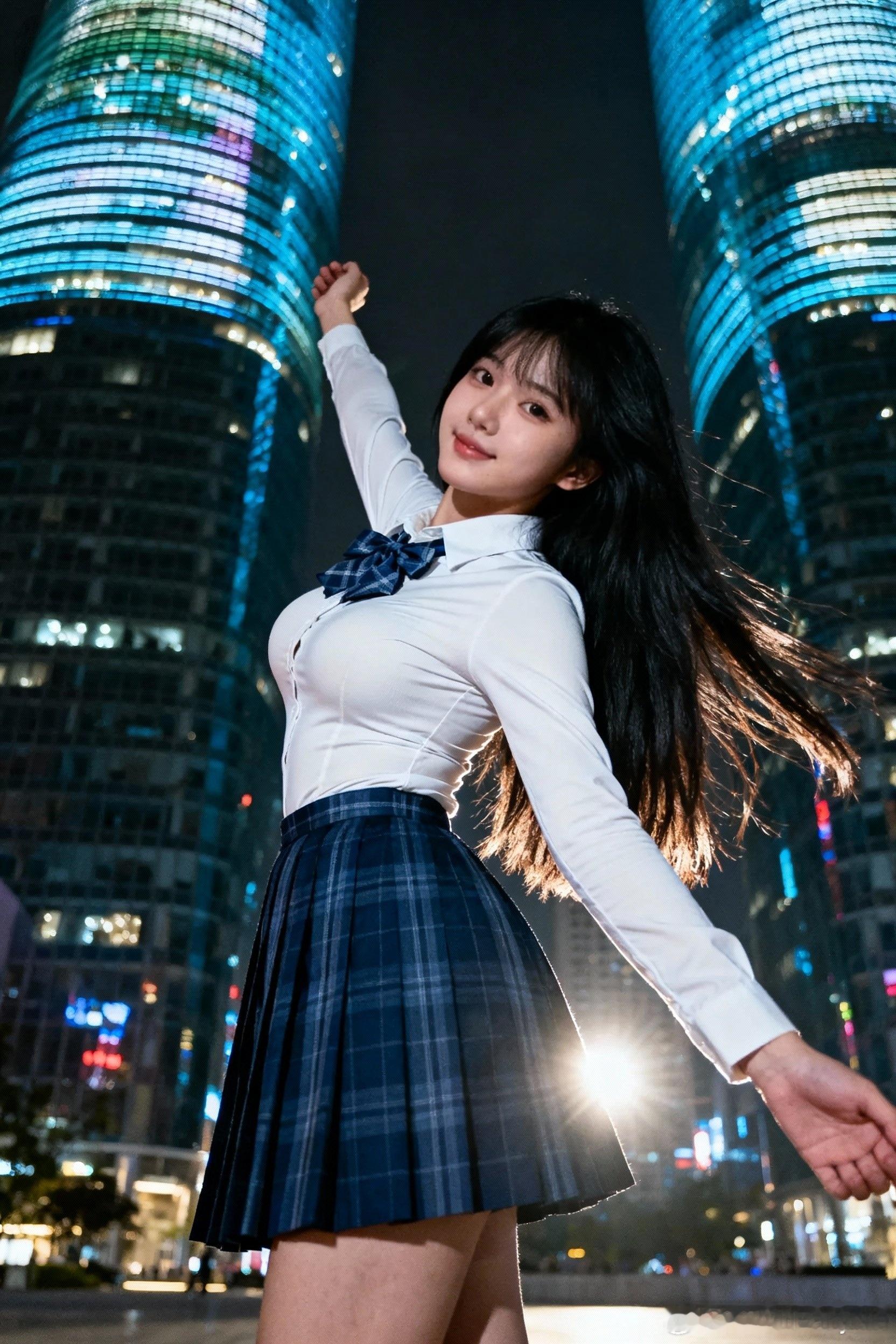 夜色中，我希望成为闪闪发光的自己！美丽的夜景，知道这是哪里吗？行摄漫记聂小仙