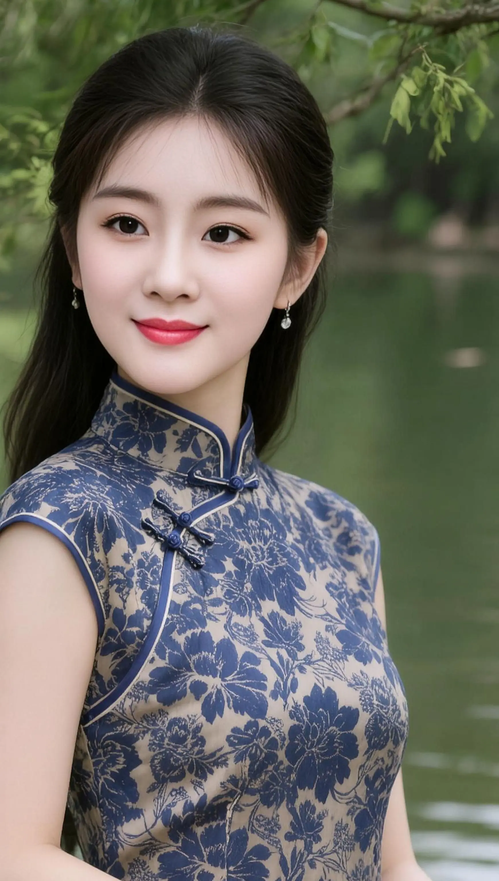 AI湖畔旗袍照 ai创作