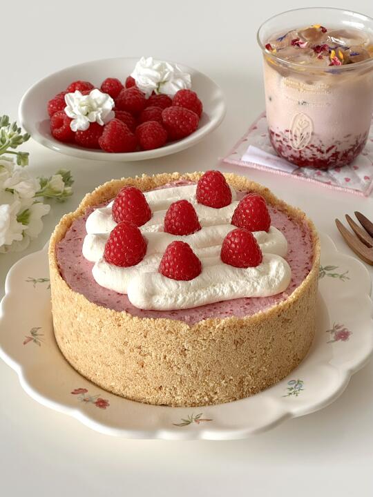 春日做甜品🌷树莓酒酿乳酪蛋糕🍰有手就会🍃