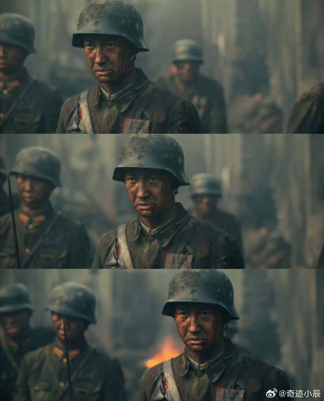 王阳正剧里的人生镜头王阳演出了乱世风骨 阵地将失，兄弟牺牲，张云魁独自迎敌，热泪