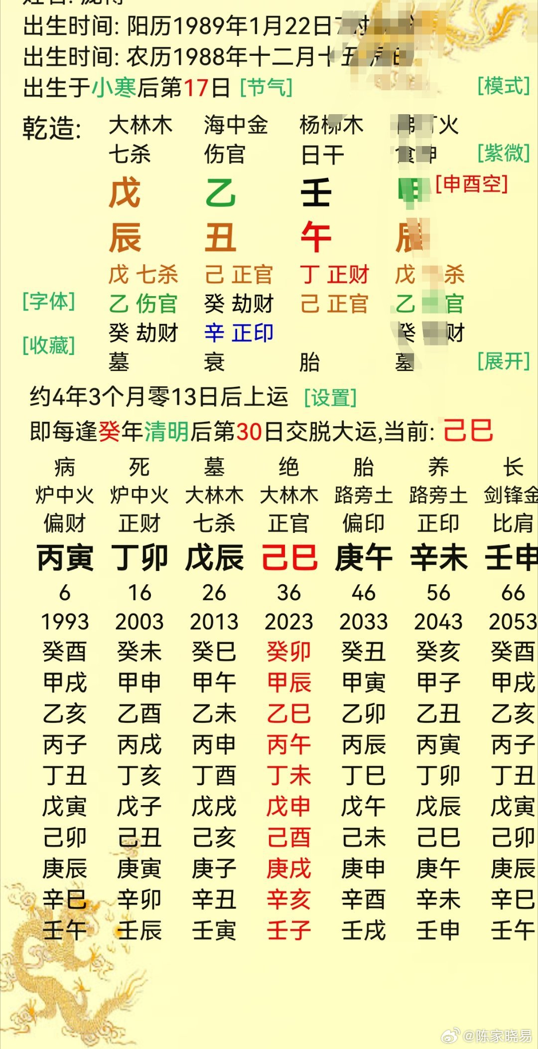 最近喜欢看脱口秀，发现庞博确实还是蛮有才华的。他的这个八字按理说官杀混杂，官杀很