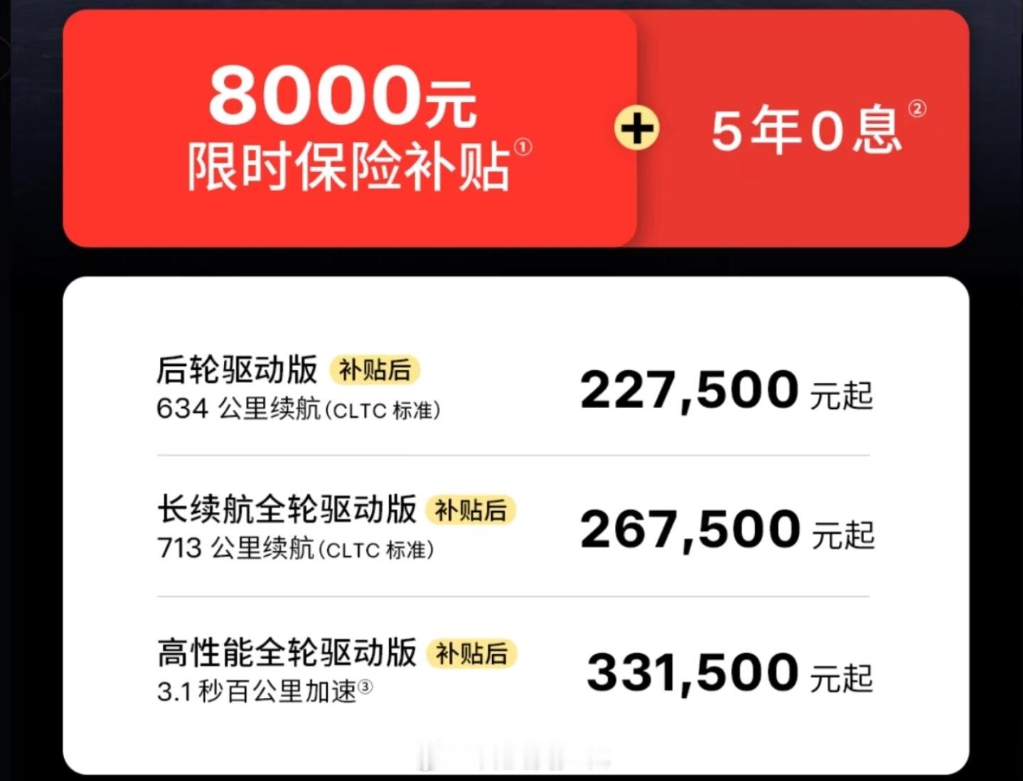 小鹏推出行业唯一5年0息0首付政策 新春开工第一天小鹏打响了价值战的第一枪，免息