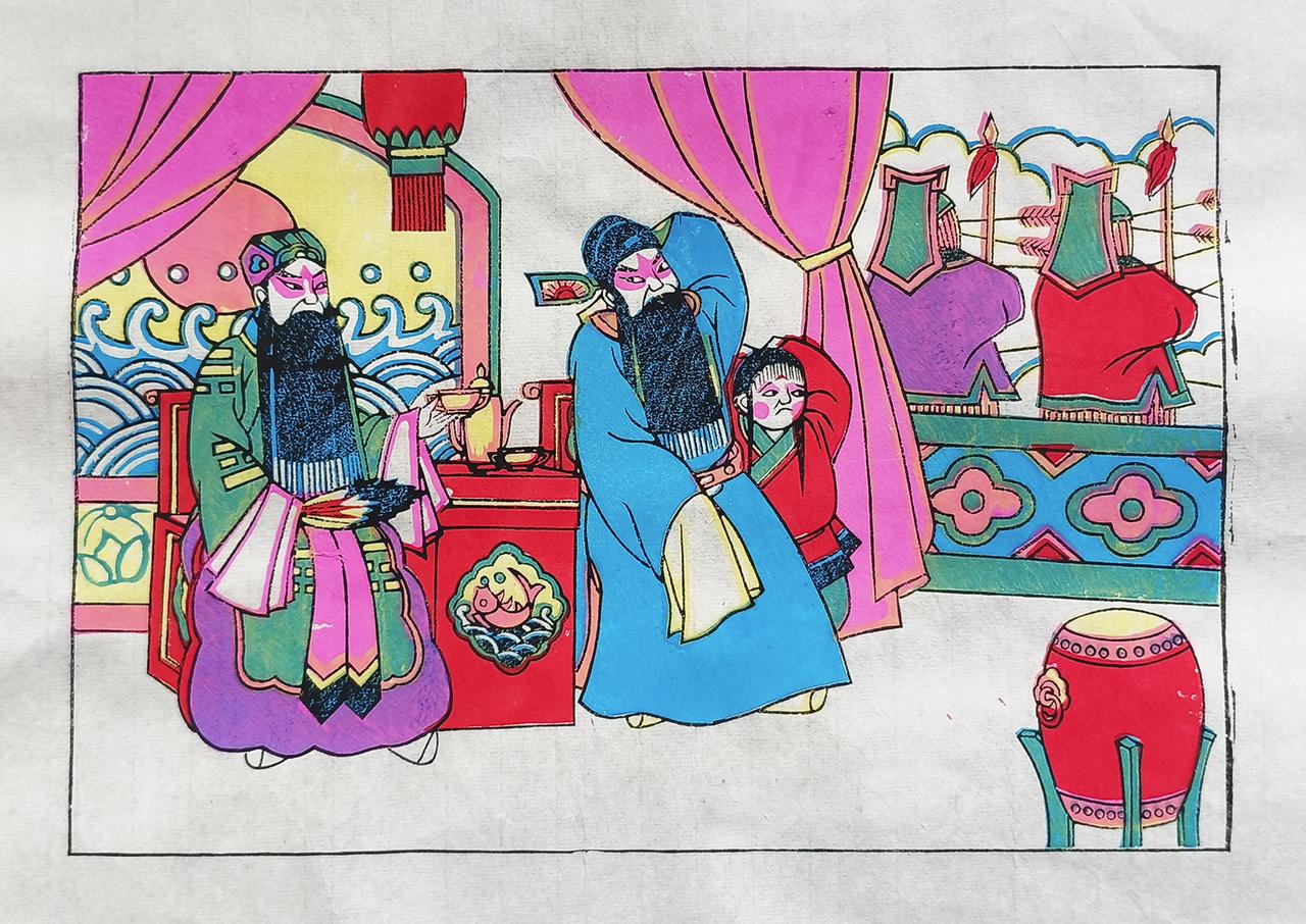 三国题材武强年画，能猜出是哪一出吗？

武强年画是河北省衡水市武强县的传统民间木