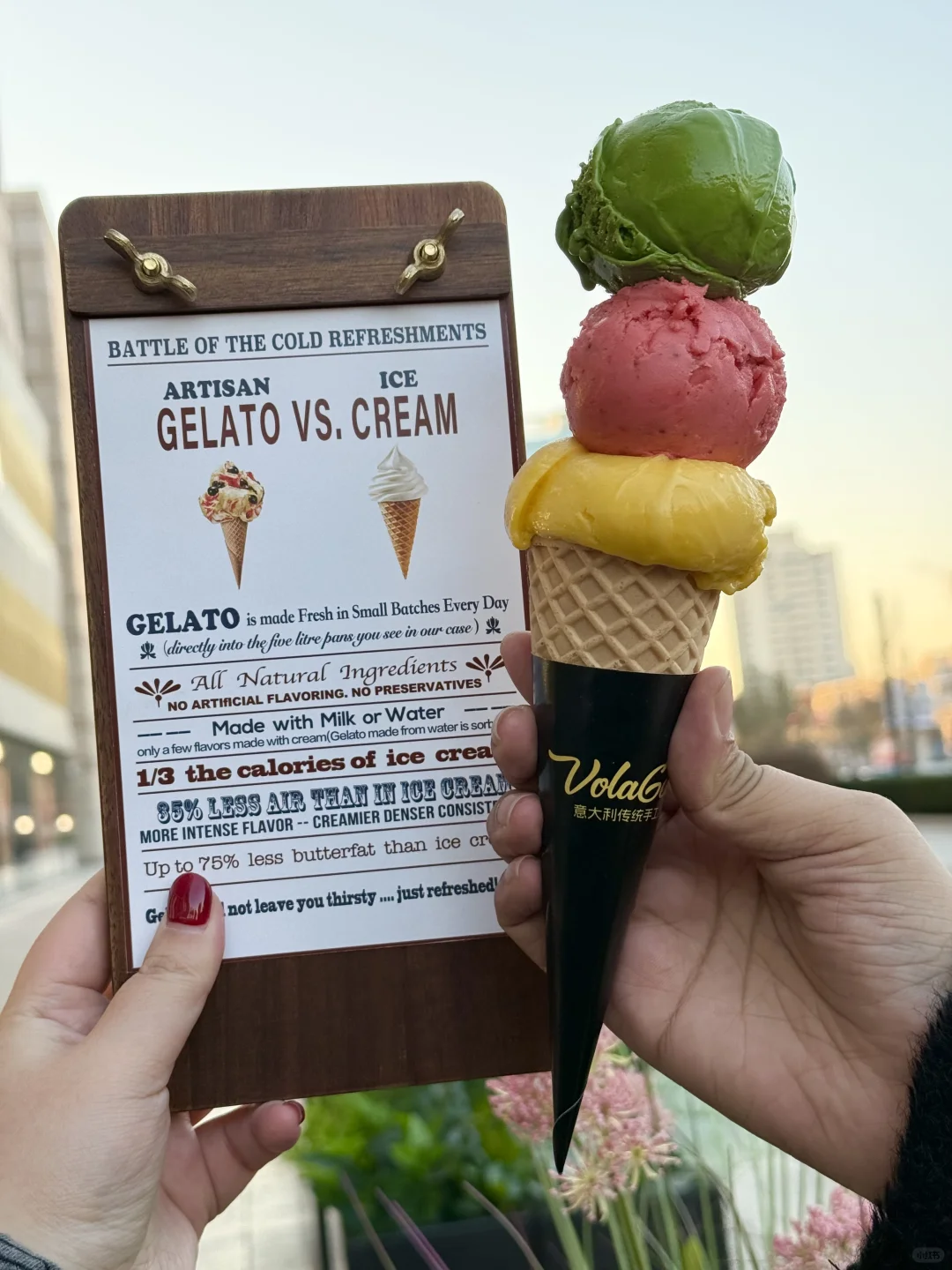 天津新开的！敲好吃gelato🍧草莓雪葩太爱了