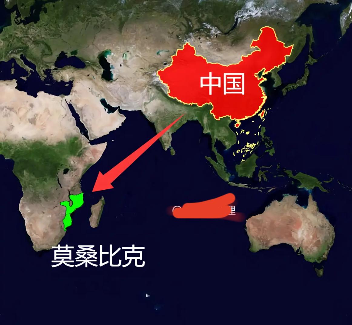 莫桑比克旁边是个海峡，至此非洲和中东的海峡都有东方龙巨大的影响力了。其实，在帮助