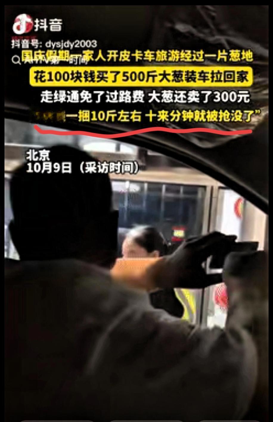 北京大哥花100块买500斤葱，倒赚200多还免了过路费？这哪是会过日子，分明戳