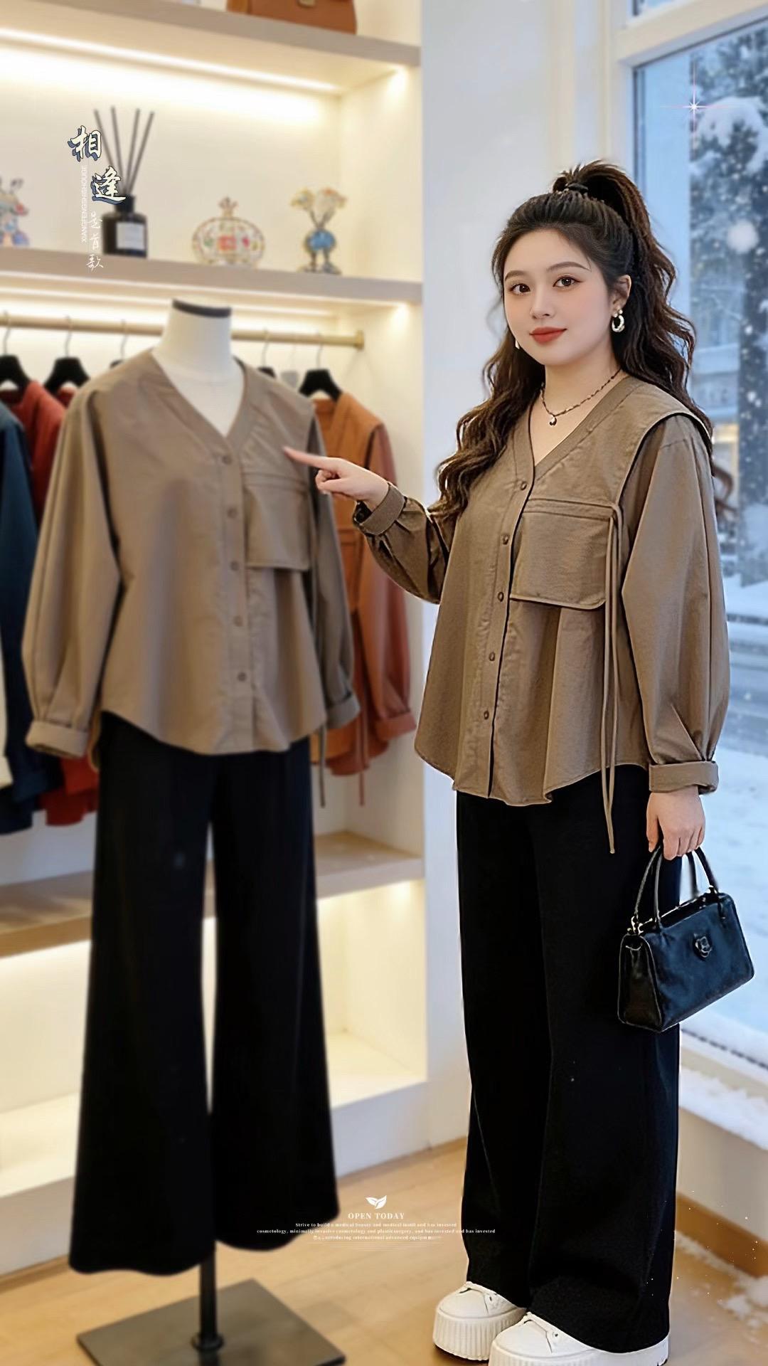 大码女装 高级感穿搭 衬衫穿搭我决定今年开春这么穿遮肉显瘦遮肉减龄