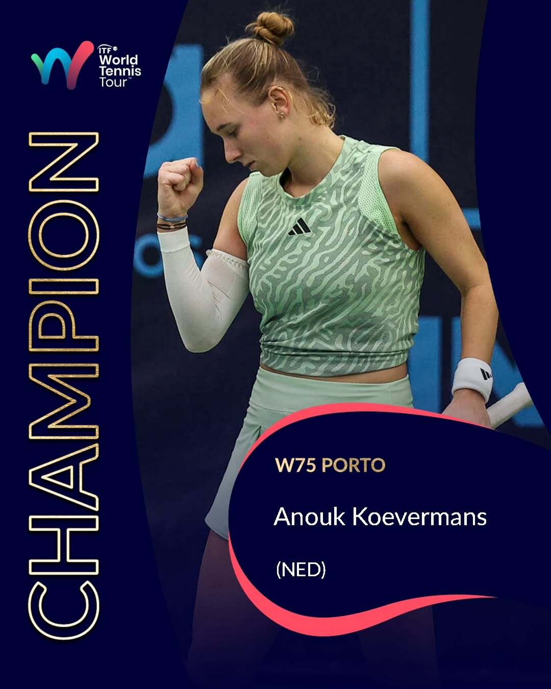 阿努克·克费尔曼斯夺得W75波尔图站冠军🏆这位22岁的荷兰球员赢得了自2024