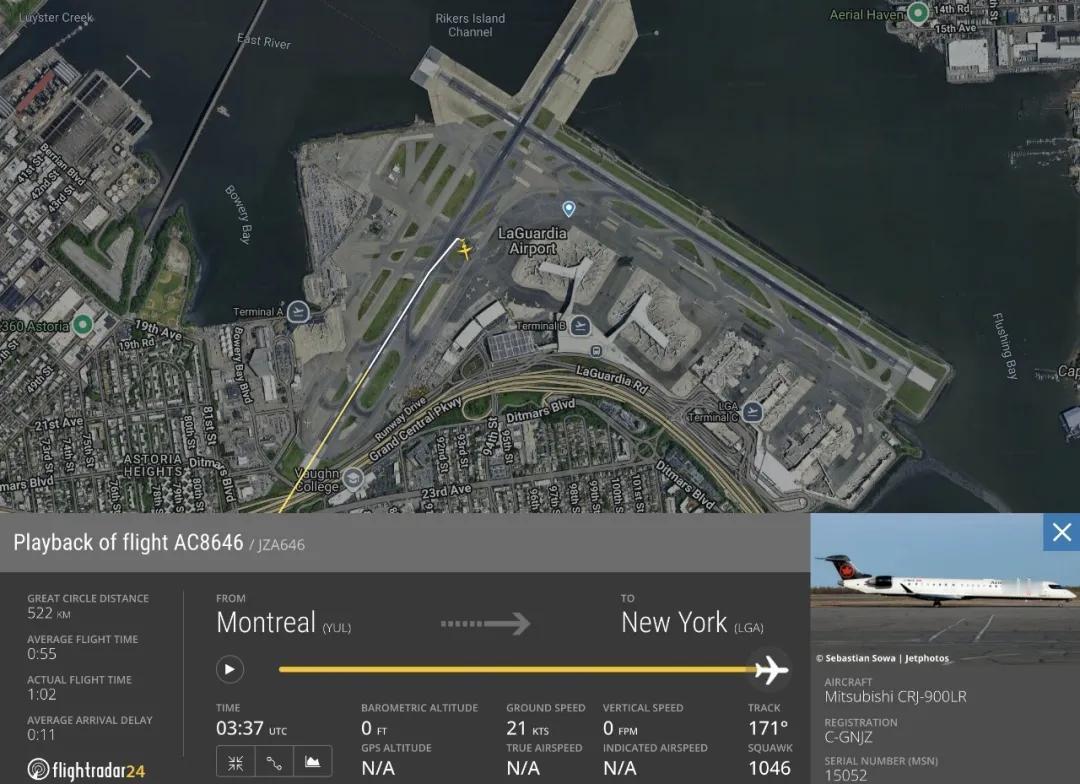 NTSB调查人员仍在调查纽约拉瓜迪亚机场(LaGuardia airport)致