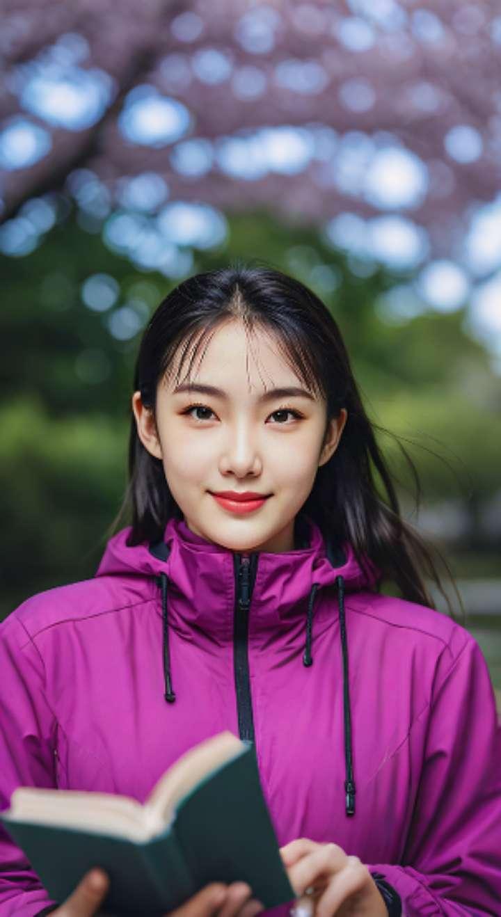 AI扩图 AI冲锋衣甜微笑