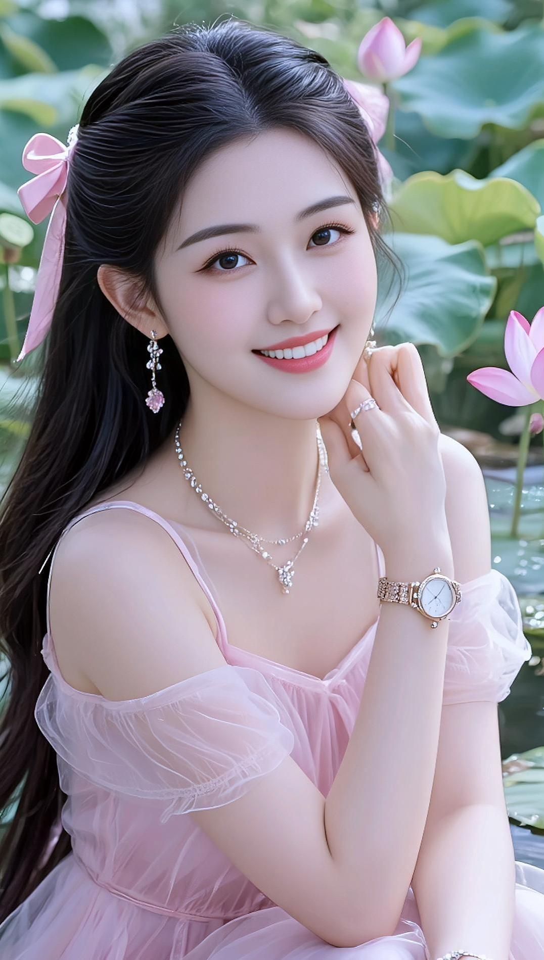 AI荷塘清新写真