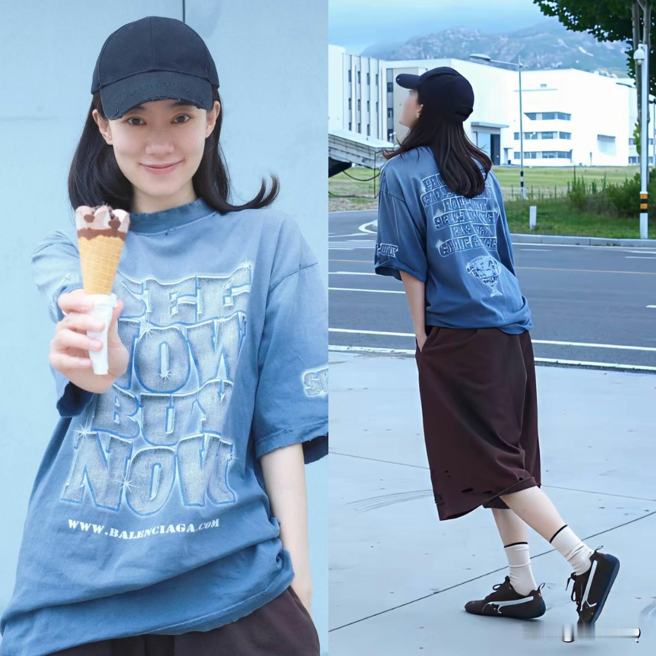 眼拙了，还以为张小斐把鞋子的logo都穿磨破了，没想到设计就是如此。