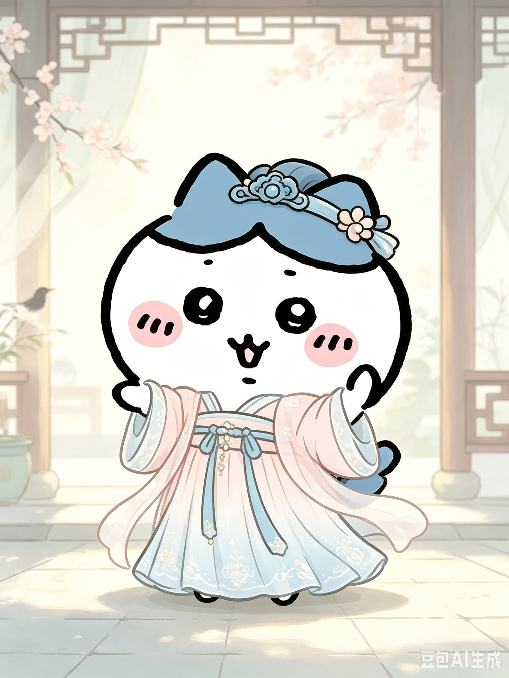 当六个萌宝穿上汉服，一下子变得优雅了图片由AI生成吉伊卡哇灵感共创夏日企画