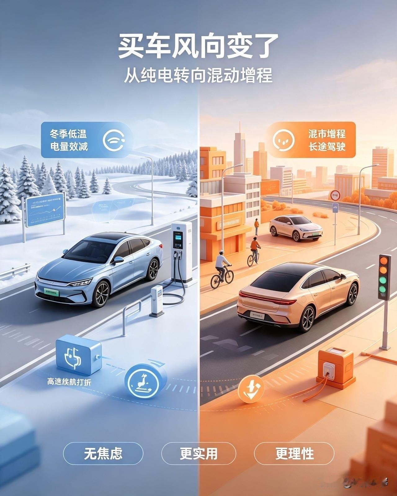 越来越多人放弃纯电车！真实原因太现实
今年车市很明显的一个变化：不少车主换车，果