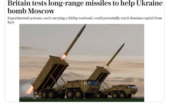 【英国已测试预计将供应给乌克兰的远程武器，并且“不会让莫斯科感到无聊”。】据报道