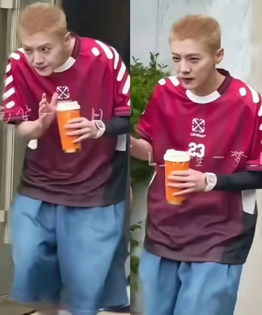 捡到了鹿晗的两张驼背图，粉丝解释称这是腰伤导致的，十几年了。 