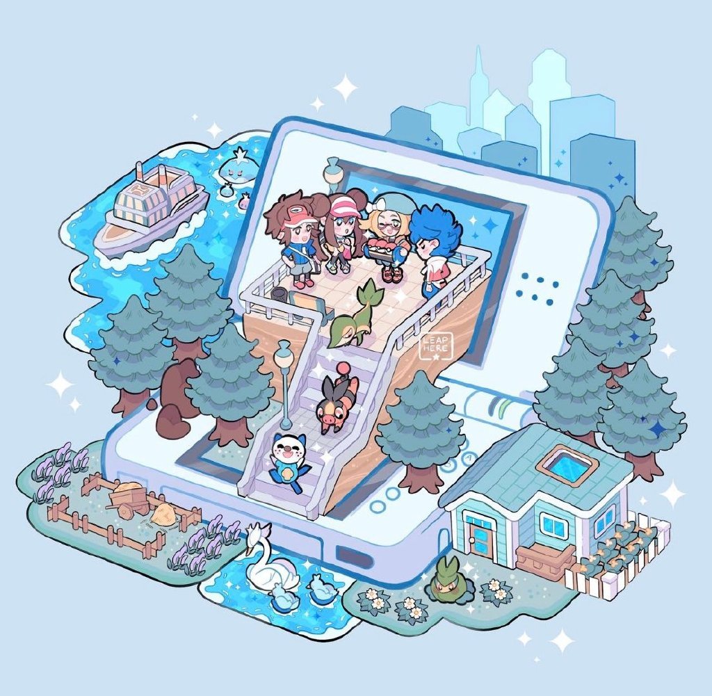 绘画参考  历代宝可梦游戏与对应的游戏机（by：leaphere_） 