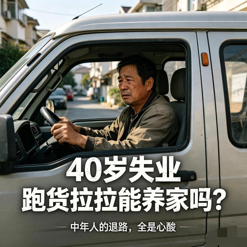 真心请教：40岁失业，买车跑货拉拉靠谱吗？

40岁突然失业，家里房贷、老人孩子