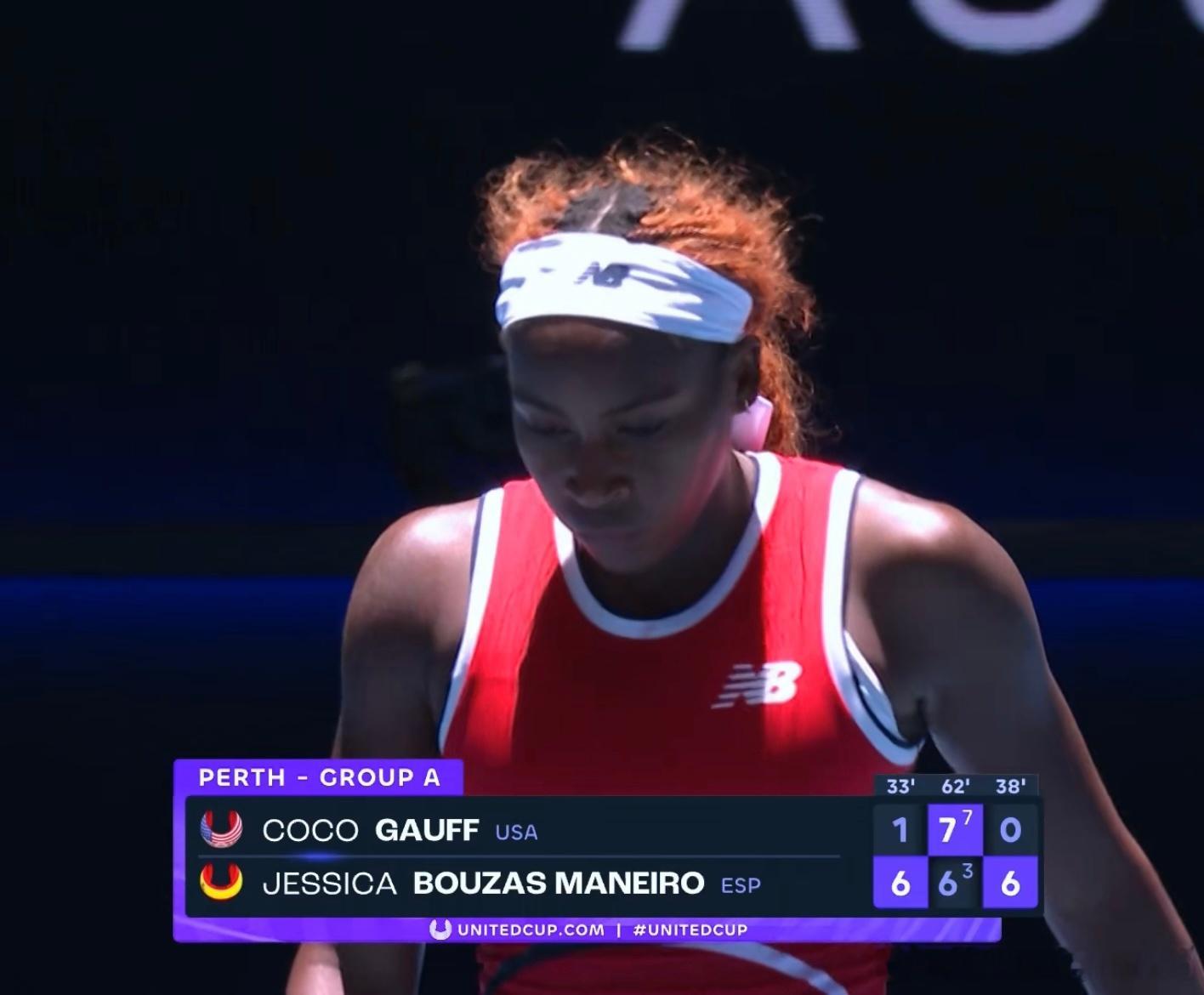 我的天啊‼️高芙1-6/7-6/0-6博萨斯·马内罗！！！Coco在联合杯吃到了