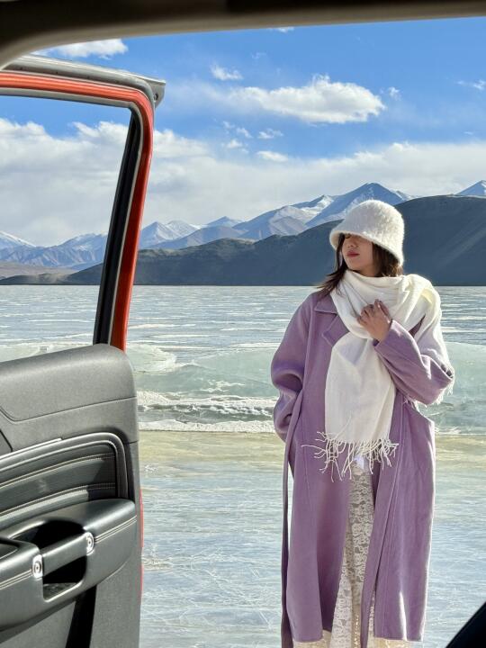 南疆白沙湖小众无门票入口！日照金山巨美！！