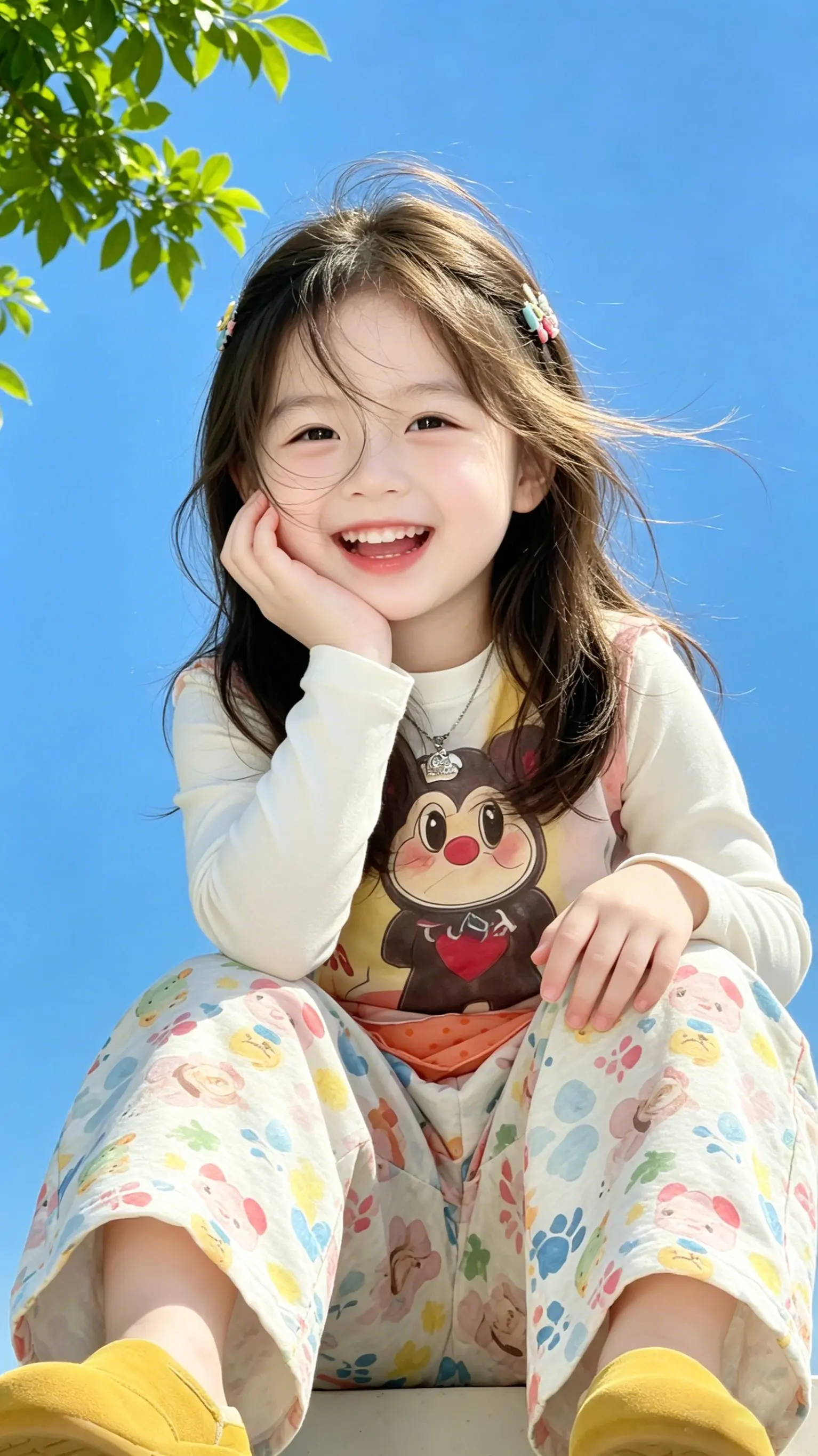 今日份OOTD，甜度超标💯。今日份治愈系穿搭分享～ 白底印花+清爽蓝...