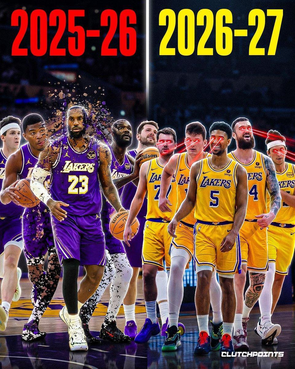 彻底换血！湖人开启后詹皇时代，全新首发阵容迎来蜕变
湖人 2026-27 赛季首