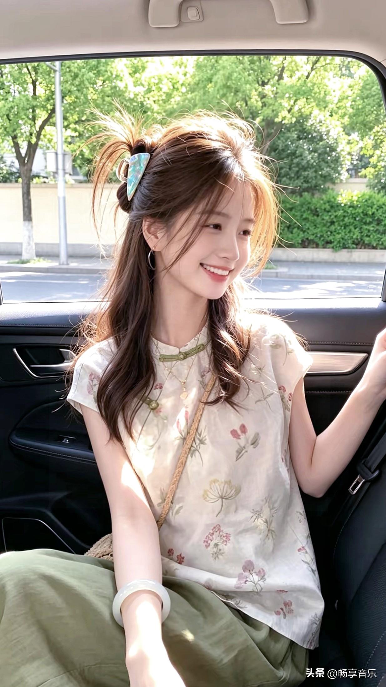 有这样一个活泼可爱的女孩陪你一起去兜风，你开心吗？～分享你手机里的最美随手拍随拍
