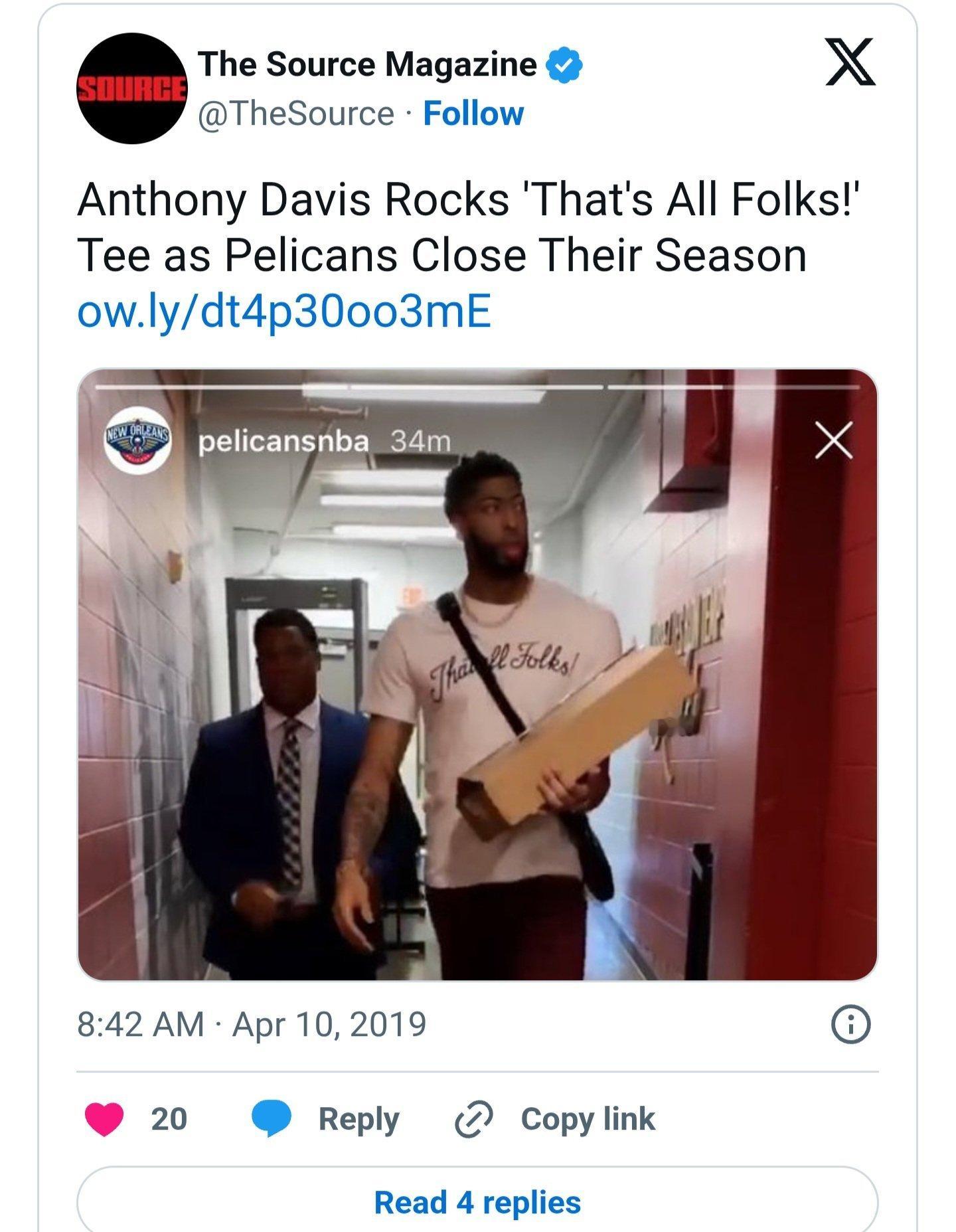 ▲安东尼-戴维斯做客追梦播客说：被交易到湖人后，戴维斯告诉老板本森，想在职业生涯