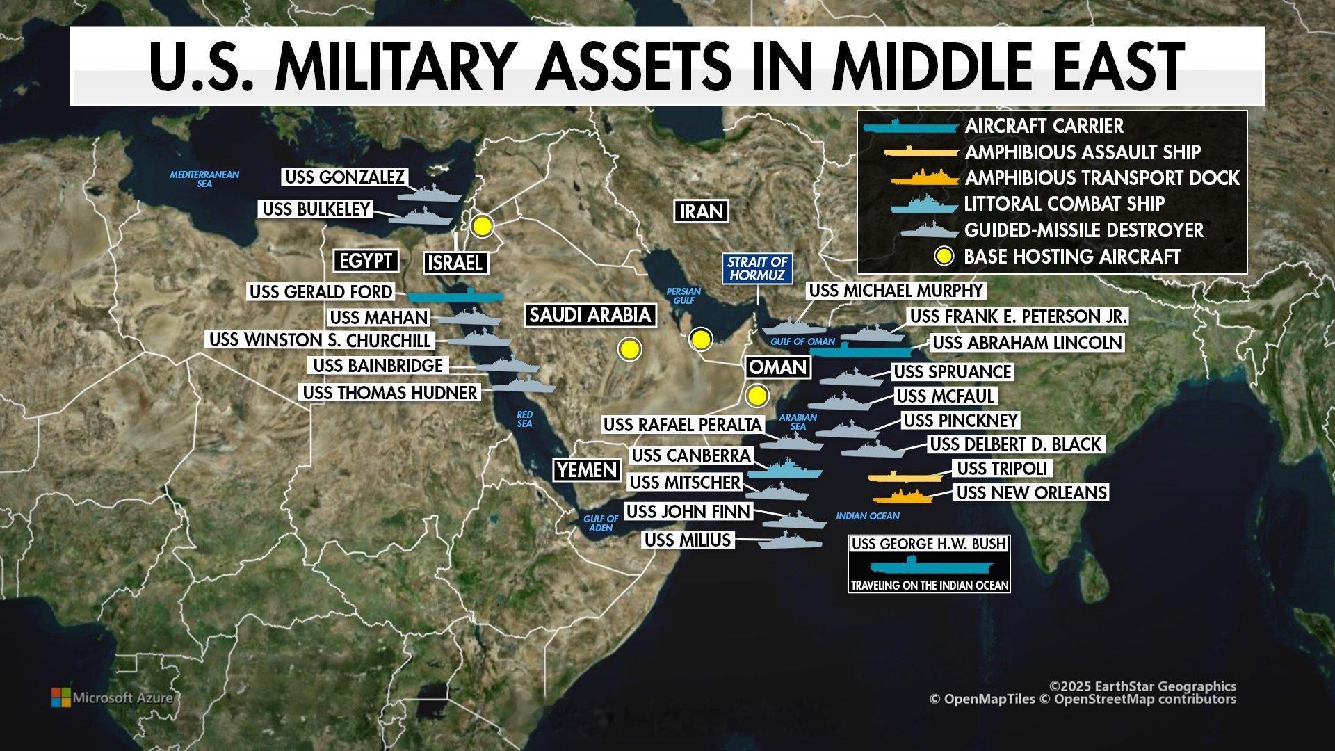 美以伊最新局势 3艘美国航空母舰，同一地区。美国中央司令部证实，“杰拉尔德·R·