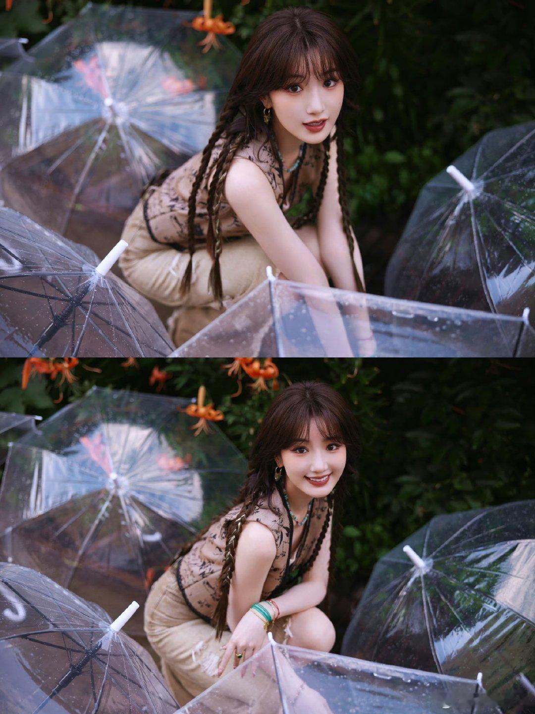 #毛晓彤不规则牛仔半身裙# 毛晓彤的不规则牛仔半身裙，如夏日微风中的一抹清新。新