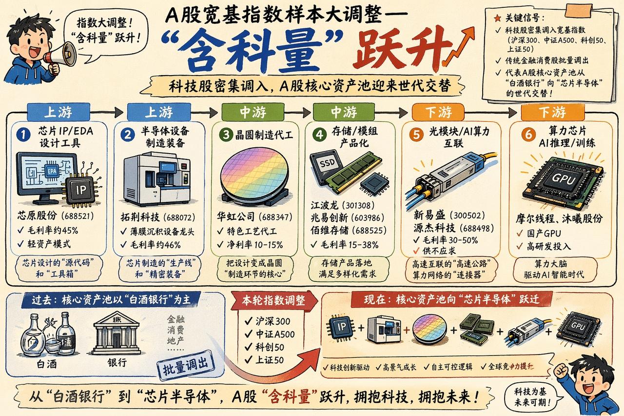 今天还是最搞笑的宽基调整
报道是这样的
本周五（6月12日），沪深300、中证A