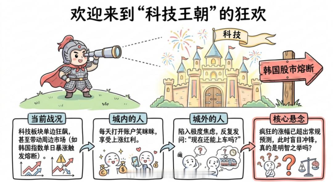 我愿称现在为：科技王朝。今天有个朋友跟我说，科技不会跌，永远涨。我问凭啥，他说韩