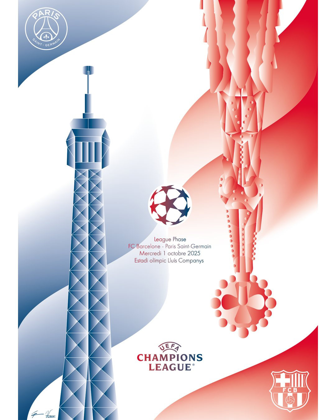 巴黎圣日耳曼这几年的欧冠海报，真是不俗。欧冠巴黎圣日耳曼足球的细节