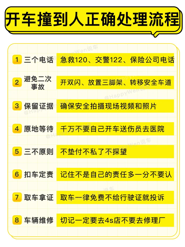 开车撞到人怎么办？