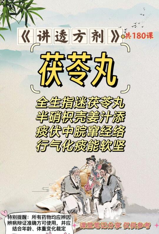 《讲透方剂》第167课：茯苓丸（燥湿化痰剂）