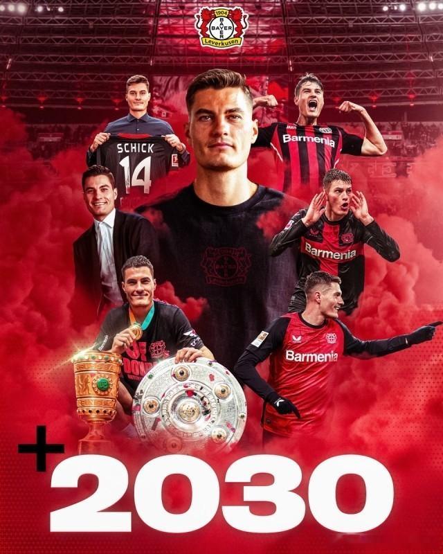 勒沃库森官方宣布，与29岁的捷克中锋希克完成续约，新合同签至2030年。希克与勒