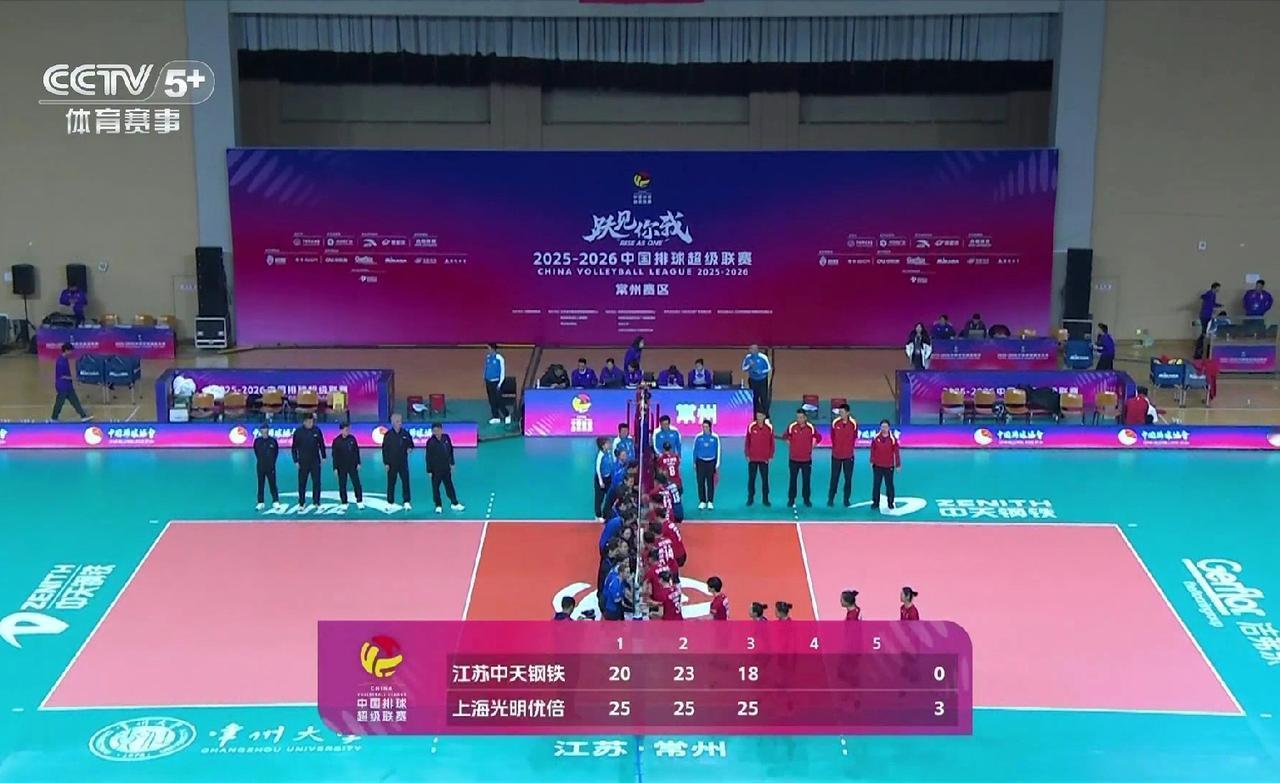 2025-2026赛季中国女子排球超级联赛第二轮，江苏女排0:3上海女排（20: