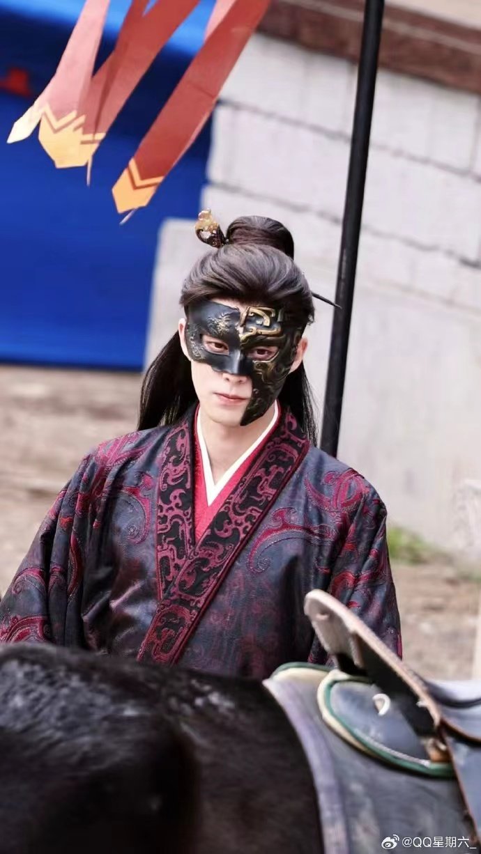 王鹤棣谢景行古装建模脸 王鹤棣谢景行簪发面具造型 王鹤棣谢景行古装建模脸，王鹤棣