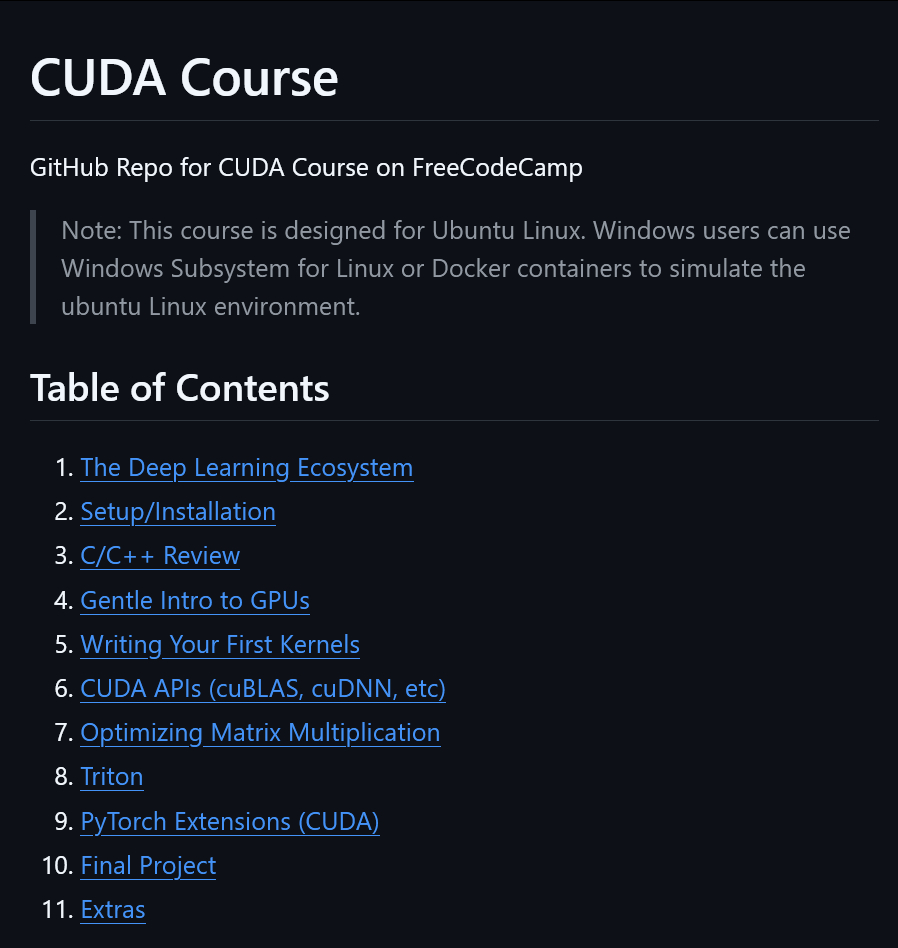 一个开源 CUDA 教程github.com/infatoshi/cuda-co