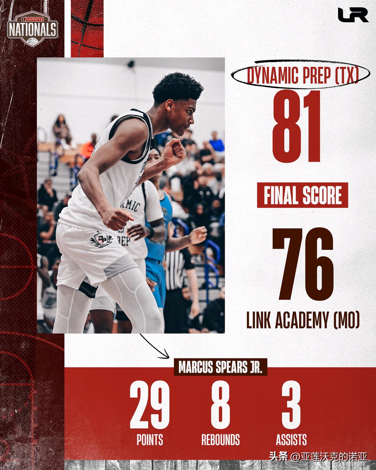 OTE冠军德州Dynamic Prep击败密苏里州Link Academy晋级四