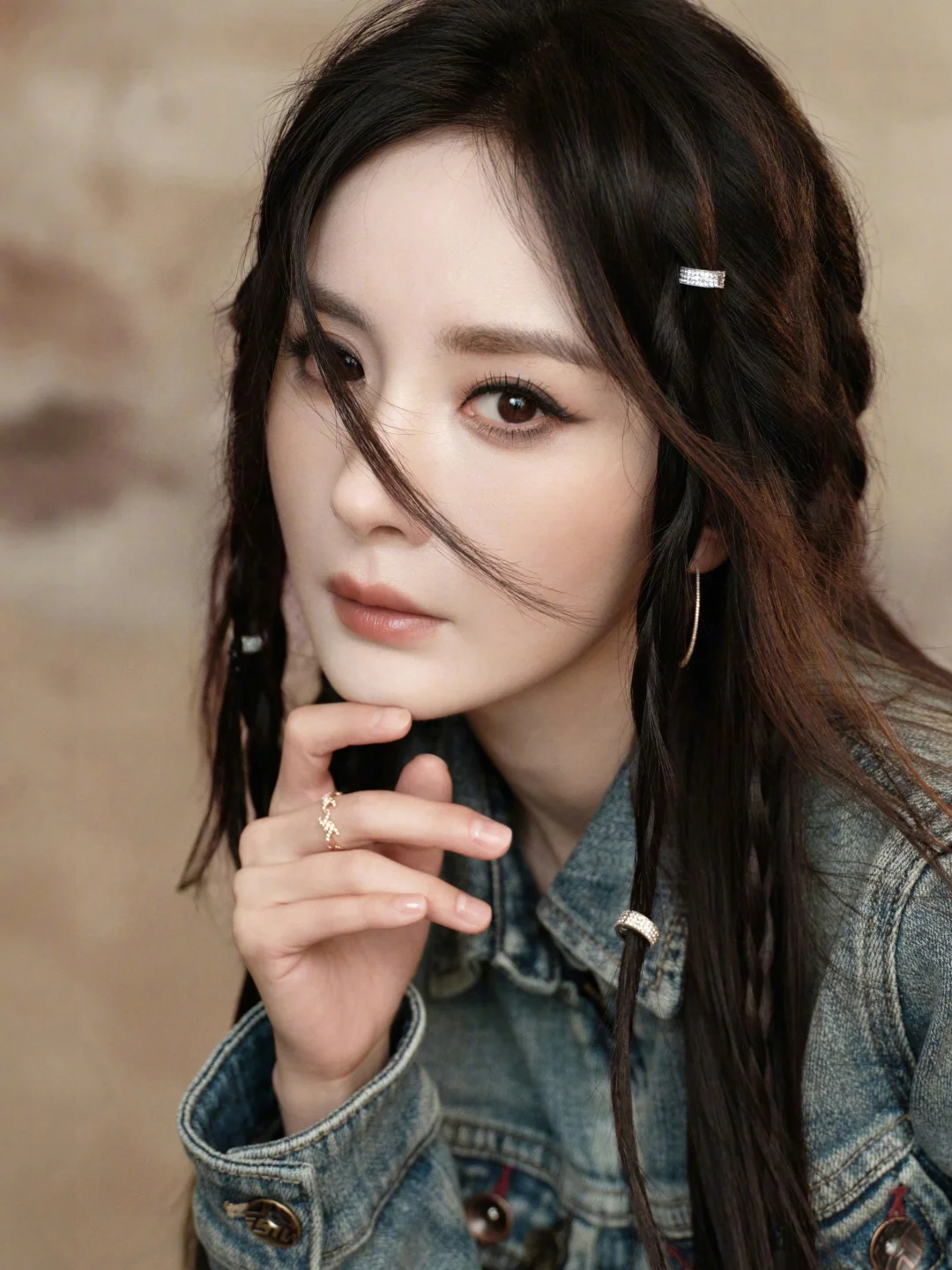 给幂姐化的复古丹宁妆