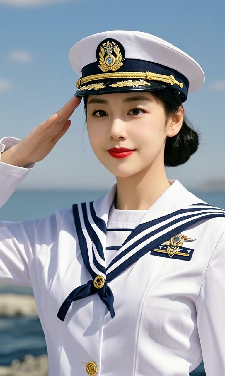 AI敬礼水兵写真