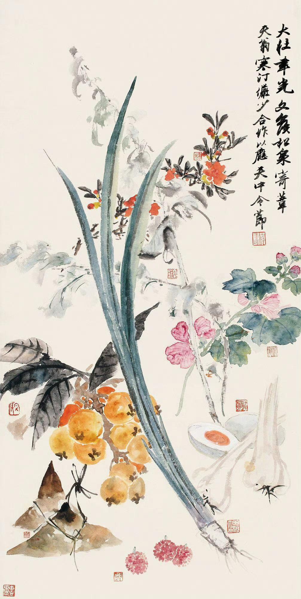 【粽叶含香入笔墨，品读国画中的端午风物】

端午除了龙舟、艾草，还有一样风物常年