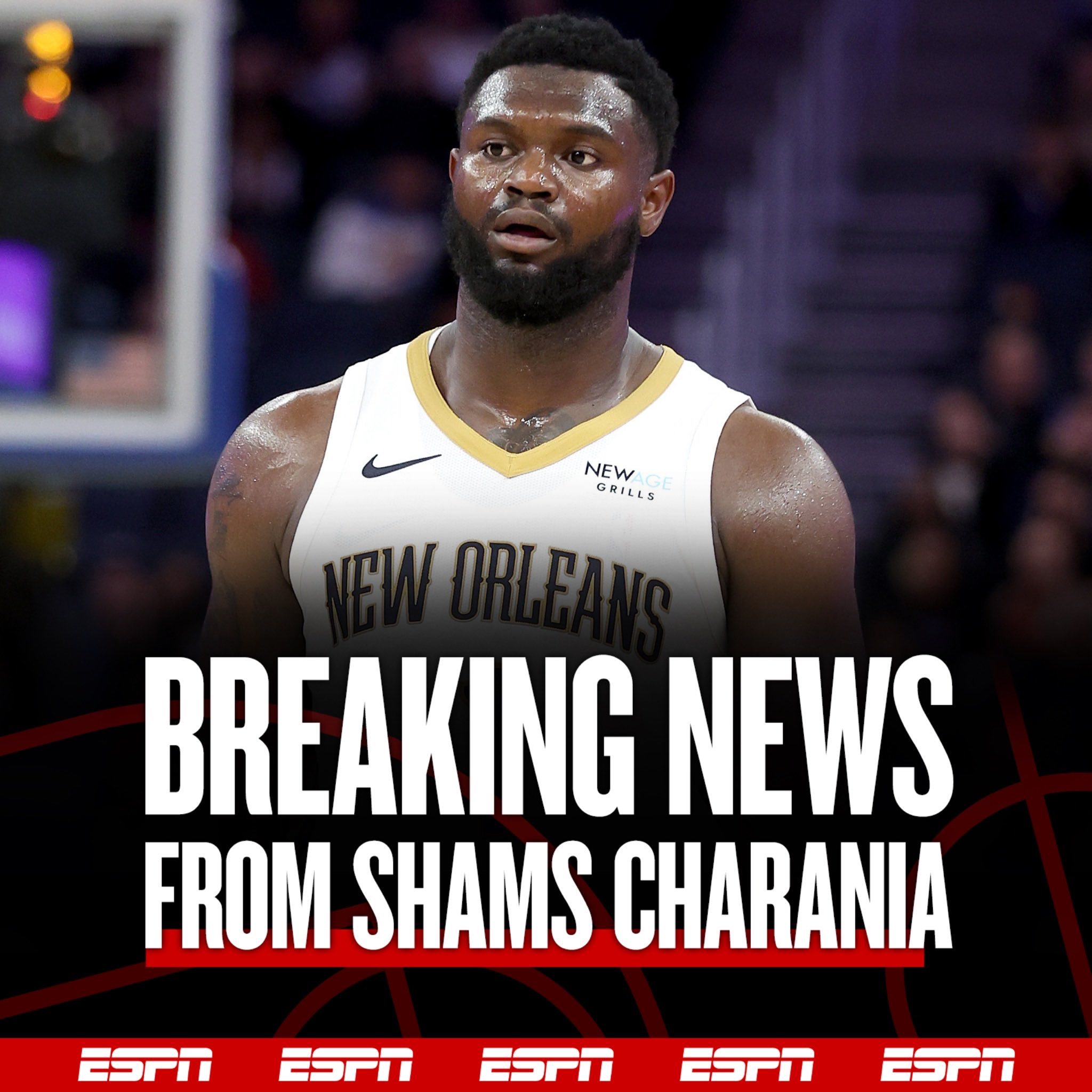 #nba新赛季2024##nba超会评# Shams的最新爆料，Zion是腿筋拉