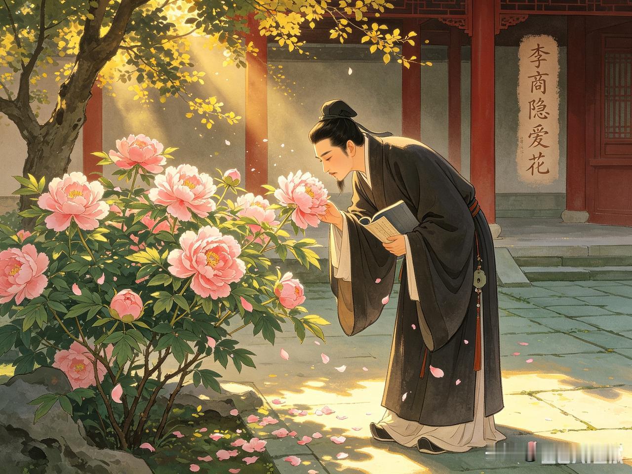 李商隐一生沉沦下僚、寄人篱下，内心压抑感伤。他笔下的花很少是盛放的娇艳，多为“落