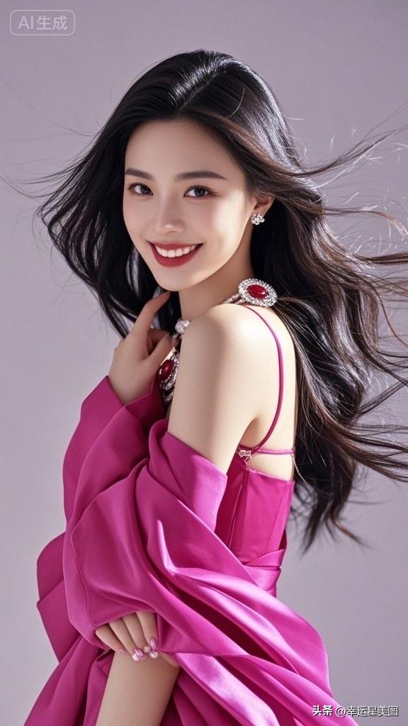 优雅红裙，闪耀耳环，甜美笑容，尽显魅力！💃💄✨