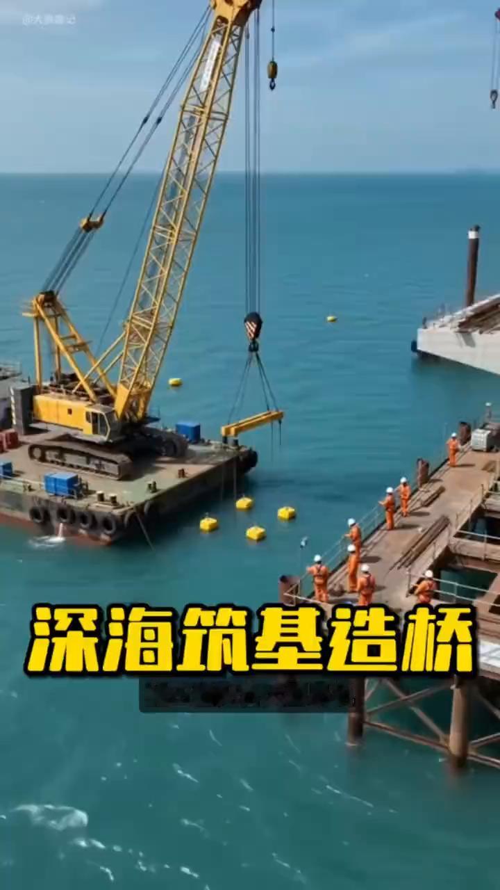 深海筑基造桥。
为什么跨海大桥能够稳稳的站在海里？难道它真的是直接修在海水里的吗